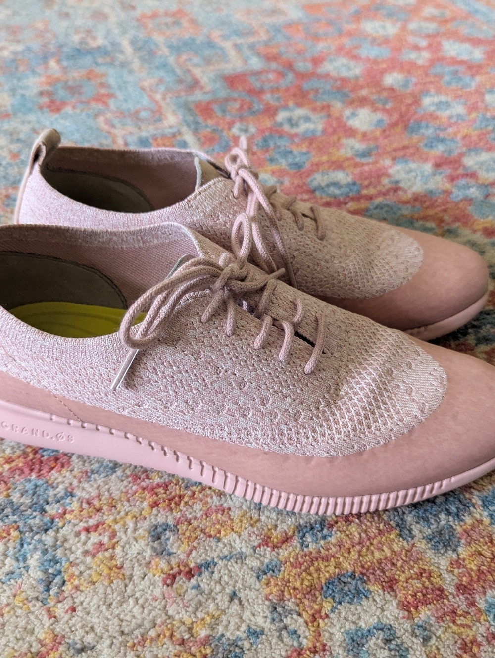 Cole Haan 2.ZerøGrand Stitchlite Light Pink Lace-Up Sneaker Shoes Women's 7B